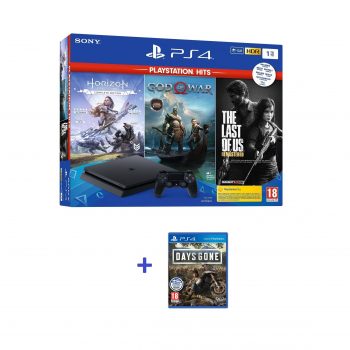 ΚονσόλαSonyPSSlimTB&#;GodofWar&#;HorizonZeroDawn&#;TheLastofUs+DaysGone