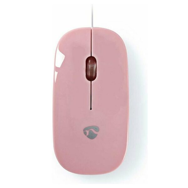 nedis wired mouse pink