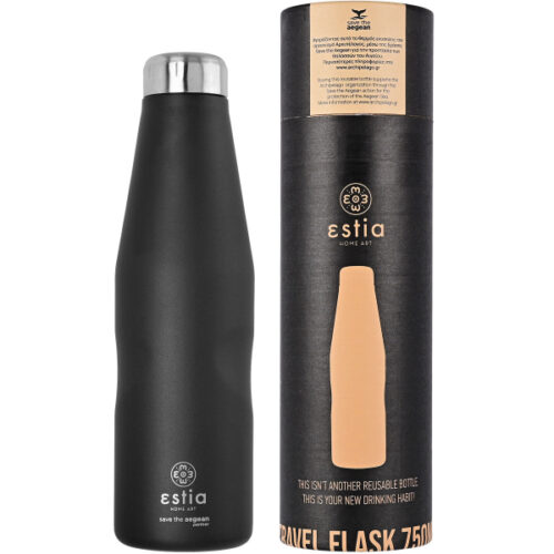μπουκάλι θερμός 750ml estia save the aegean black matte 01 9816