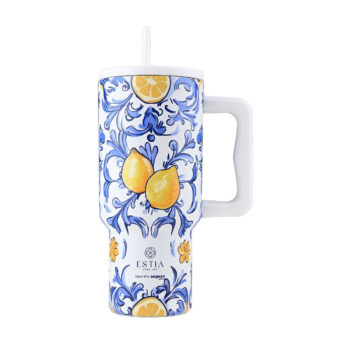 κούπα θερμός με λαβή καλαμάκι 900ml estia save the aegean tumbler amalfi coast 01 34832